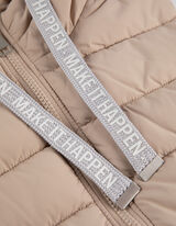 Dlhá vesta - Kapucňa s tunelovým sťahovaním - bezova