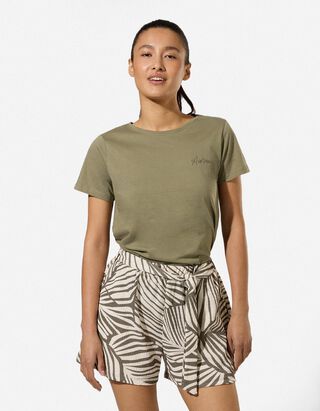 T-shirt - Borduursels - Lichtgroen