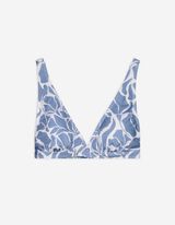 Bikinitop - Bloemenmotief - blauw