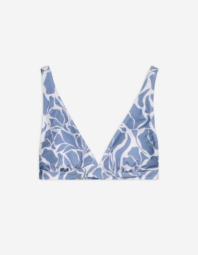 Bikinitop - Florales Muster - blau