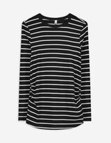 Umstandsshirt - Streifen - schwarz