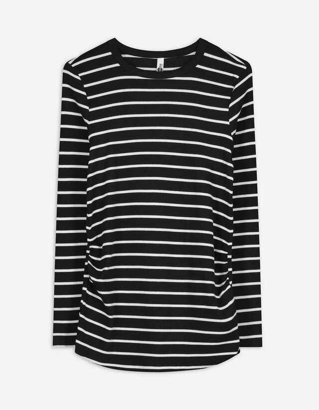 Umstandsshirt - Streifen - schwarz