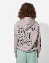 Hoodie - Allover-Print - beige