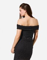 T-shirt - Dentelle - Noir