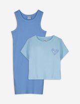 Set aus Shirt und Kleid - 2-in-1 - hellblau