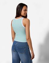 Tanktop - Rippenstruktur - wei&szlig;