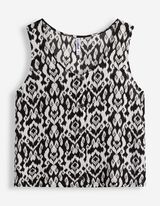 Blusentop - Allover-Print - Schwarz