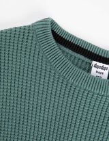 sweter - Tkanina waflowa - zielony