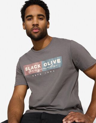 T-Shirt - Print - dunkelgrau