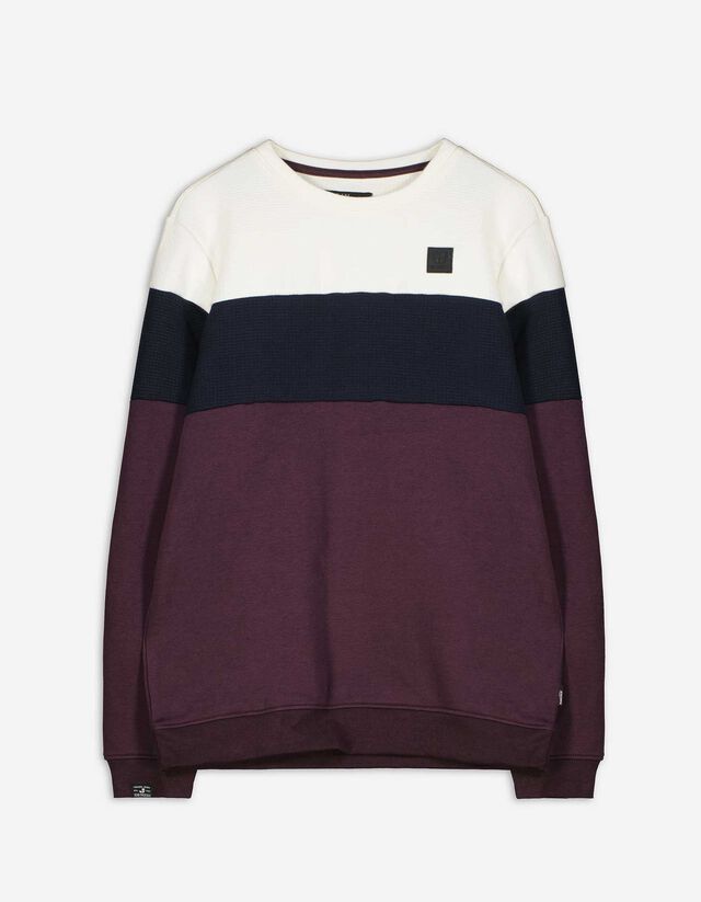 Sweatshirt - Color-Blocking - dunkellila