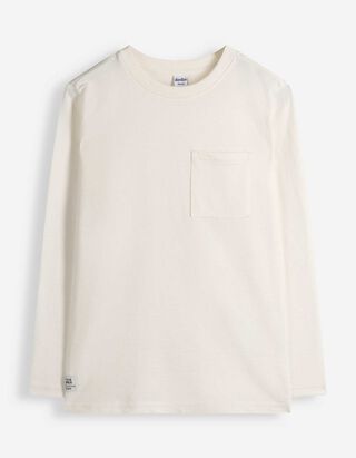 Langarmshirt - Brusttasche - Off-White