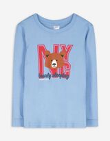 Pyjama Set aus Shirt und Hose - Mustermix - hellblau