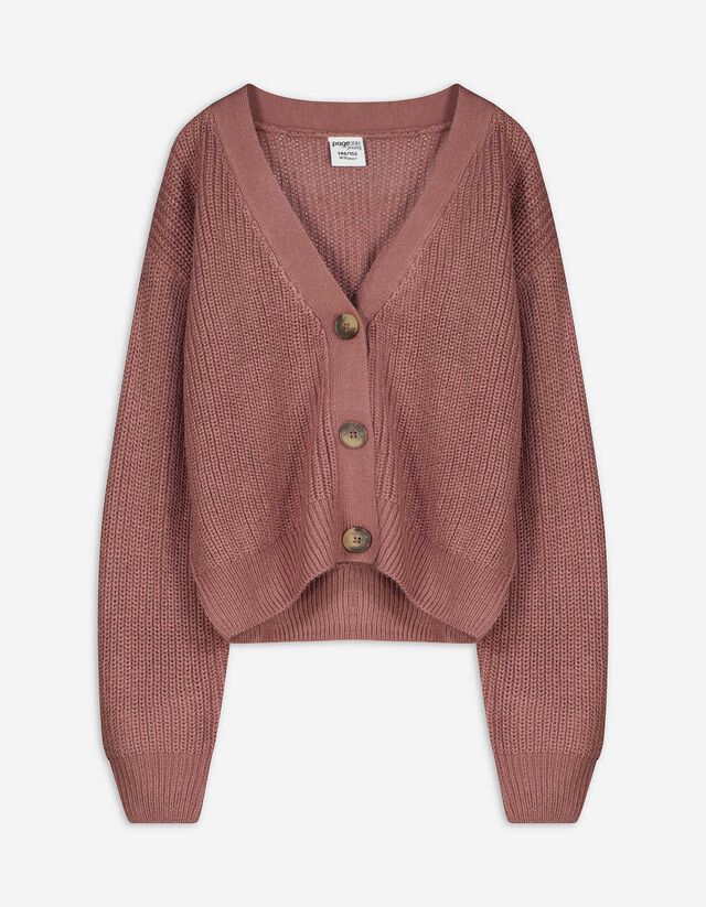 Cardigan - Cropped - dunkelrot