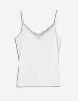 Top - Inserto in pizzo - bianco