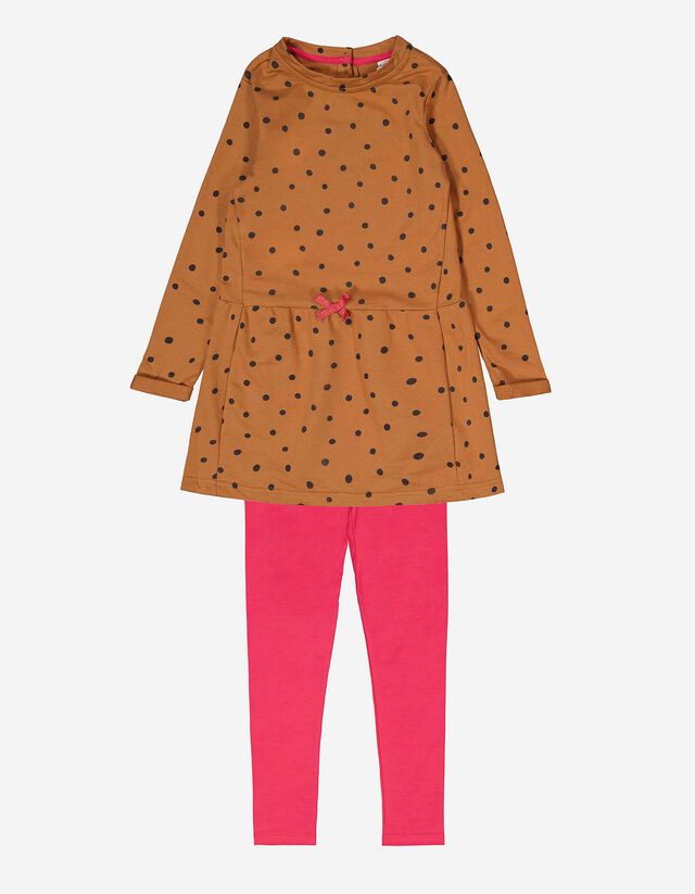 Mädchen Set aus Kleid und Leggings - Schleifenapplikation