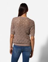 Pulovr - K&aacute;rovan&yacute; vzor - svetle hneda