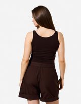 Top sans manches - Teneur en stretch - brun fonc&eacute;