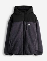 Teddyjacke - Color-Blocking - Dunkelgrau