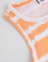 Top - Structură cu nervuri - Portocaliu