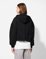 Cipzáros melegítőfelső - Zsinóros kapucni - fekete