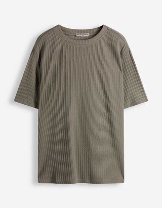 T-Shirt - einfarbig - Taupe