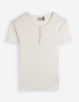 T-Shirt - Knopfleiste - Off-White