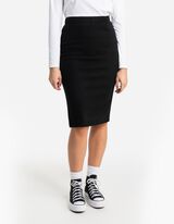 Térdig érő szoknya - Kötött ruha - fekete