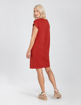 Kleid - gerade geschnitten - Orange