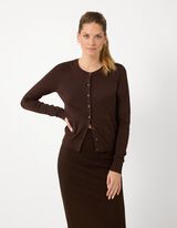 Mikina - Knofl&iacute;ky - Tmavě hněd&aacute;