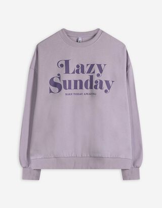 Sweatshirt - Tekst - lila