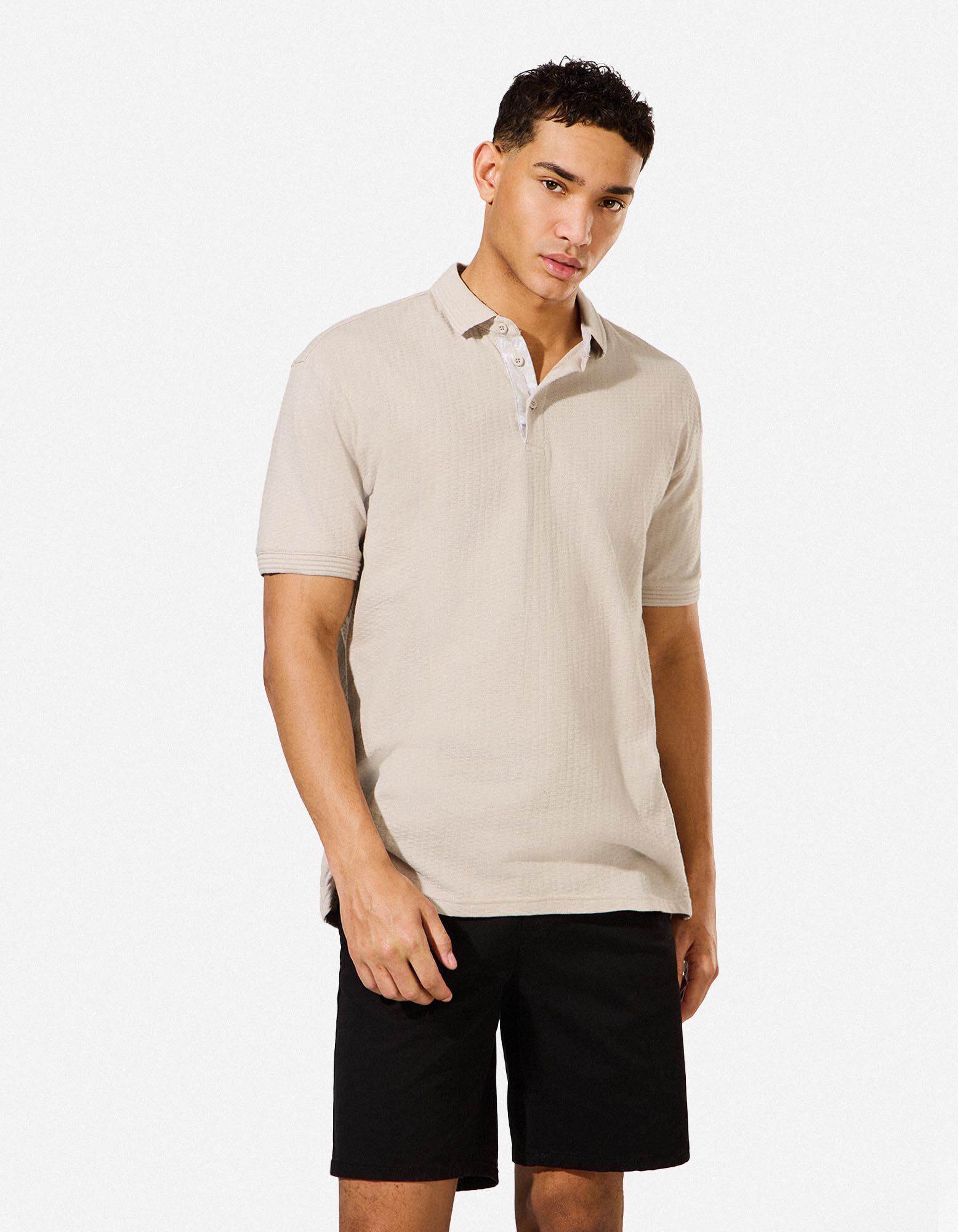 Polo - Unicolore - Beige