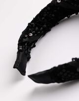 Ozdoba do vlasů  - Aplikace z flitrů - cerná