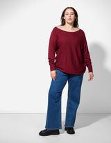 Pullover - Fledermausärmel - dunkelrot