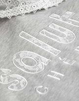 Hoodie - Spitzenbesatz - grau