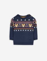 Pulover - Jacquard - Albastru inchis