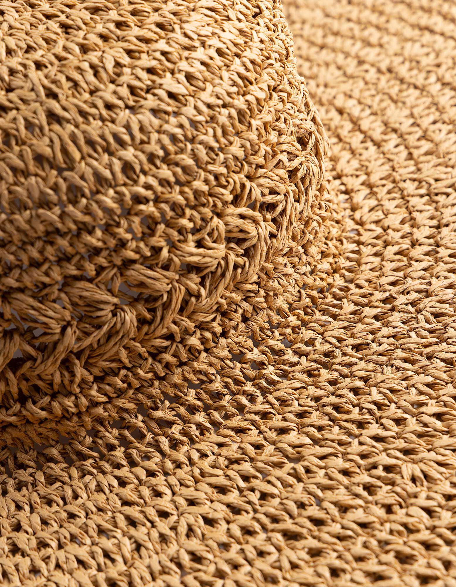 Strohhut - einfarbig - beige