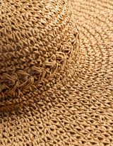 Strohhut - einfarbig - beige