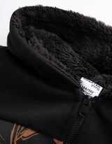 Cipzáros melegítőfelső - Feliratos nyomott minta - fekete