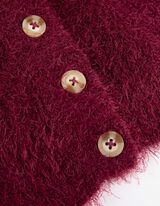 Kardiganas - Apkarpyta - tamsiai raudonas