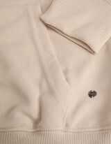 Sweatvest - Capuchon met tunnelkoord - beige