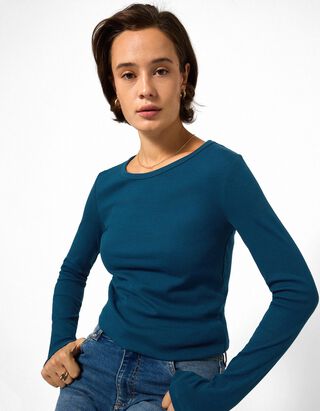 Langarmshirt - Baumwolle - Dunkelblau