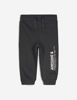 Hlače za jogging - Print s porukom - tamno siva