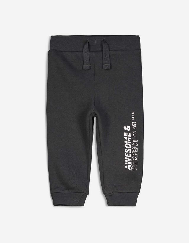 Hlače za jogging - Print s porukom - tamno siva
