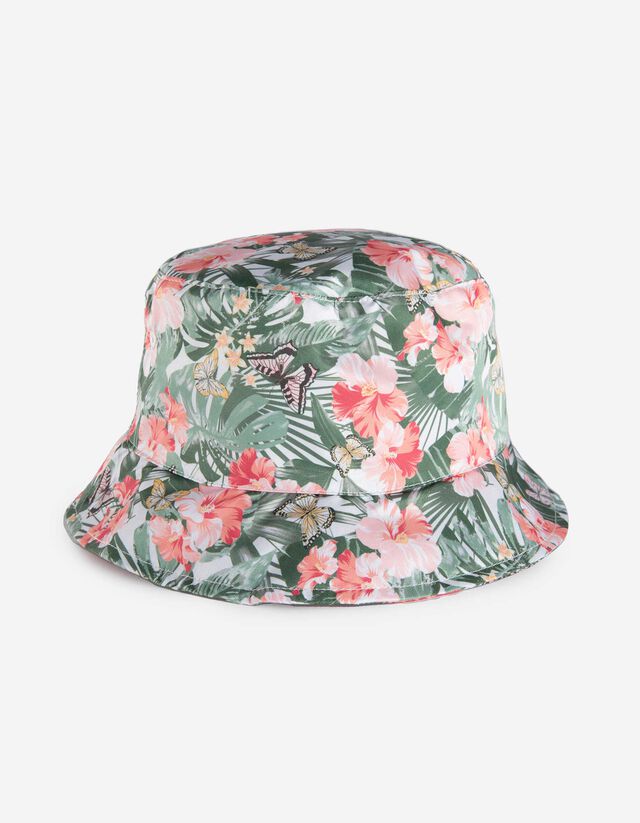 Cappello estivo - Fantasia floreale - verde