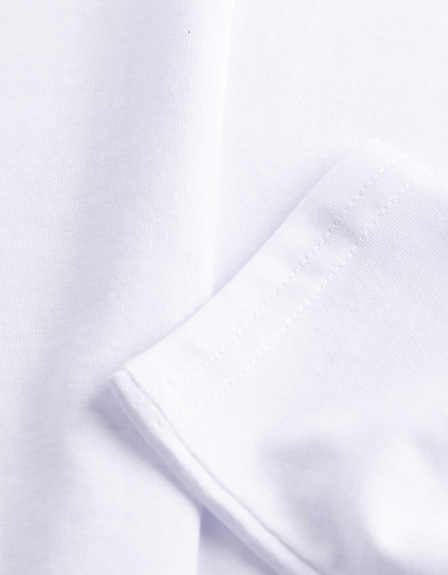 Langarmshirt - Rundhals-Ausschnitt - Wei&szlig;
