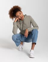 Sweatvest - Capuchon met tunnelkoord - donkergroen