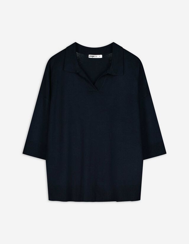 Pullover - Viskose-Mix - dunkelblau