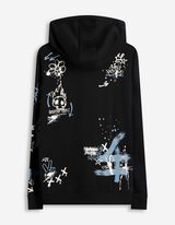 Sweatshirt - Allover-Print - dunkelgrau