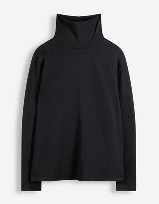 Langarmshirt - Rollkragen - Schwarz