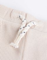 Set aus T-Shirt und Hose - Waffelstruktur - weiß